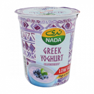 زبادي يوناني بالتوت الأزرق بروتين أكثر و دسم أقل – 360 غرام