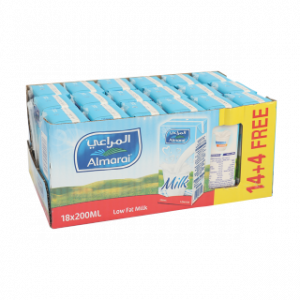 حليب قليل الدسم – 18×200 مل
