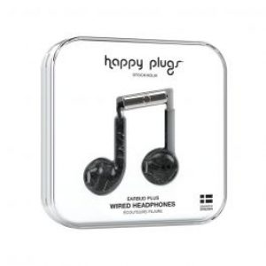 سماعة داخل الأذن سلكية Happy Plugs Earbud Plus Stylish من هابي بلجز – أسود رخامي