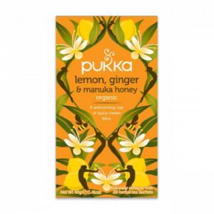 شاي عضوي عشب الليمون والزنجبيل وعسل مانوكا – 20×2 غرام