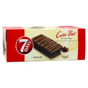 7 Days Cake Bar With Cocoa Filling 12 x 25g