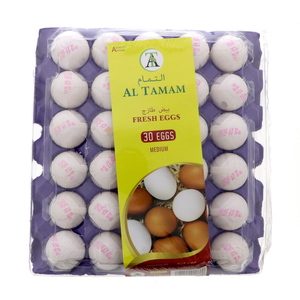Al Tamam Fresh White Eggs Medium 30pcs