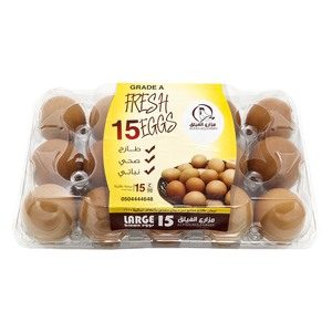 AlFailaq Brown Eggs Large 15Pcs