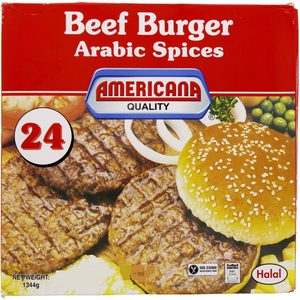 Americana Beef Burger Arabic Spices 24 Pcs 1344g