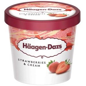 Haagen-Dazs Ice Cream Strawberries & Cream Mini Cup 100ml