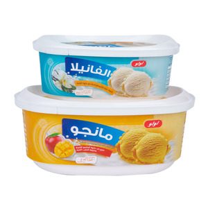 Lulu Ice Cream Mango 1Litre + Vanilla 500ml