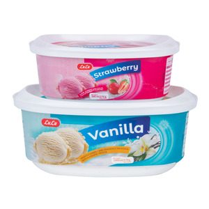 Lulu Ice Cream Vanilla 1Litre + Strawberry 500ml