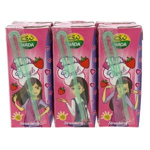 Nada Strawberry Flavoured UHT Milk 200ml x 6pcs