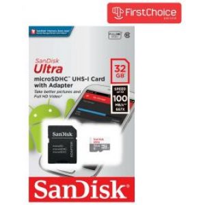   SD سانديسك بطاقة ذاكرة الترا 32 جيجابايت مع محول (SDSQUNR-032G-GN3MA)