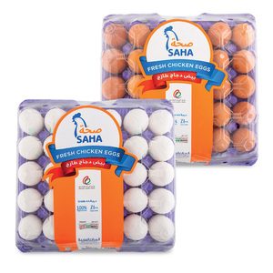Saha Medium White/ Brown Eggs 30pcs