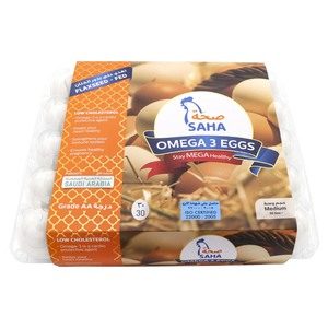 Saha Omega 3 White Eggs Medium 30Pcs