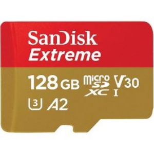 SanDisk Extreme microSD card for Mobile Gaming 128GB + RescuePRO Deluxe 160MB/s A2 C10 V30 UHS-I U3 (SDSQXA1-128G-GN6GN)