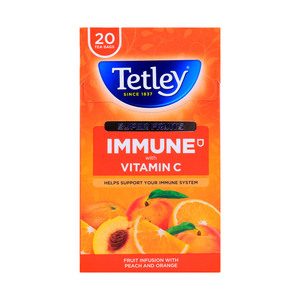 Tetley Super Fruits Immune With Vitamin C Peach And Orange Tea Bags 20pcs