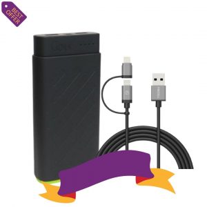 جووي, بنك طاقة 20000 ميلي آمبير+كيبل بايسل ايفون 1.50م 2 فى 1