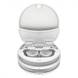 سماعات Motorola Tech3 اللاسلكية بالكالم الذكية من موتوولا - ابيض بلاتينوم