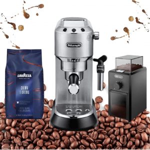 صانعة القهوة الإسبرسو ديديكا مع مطحنة القهوة وحبوب القهوة لافازا 1 كيلو