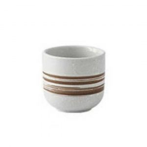 كوب قهوة فخار ابيض خط بني, حجم 200 مل ,842 – LB