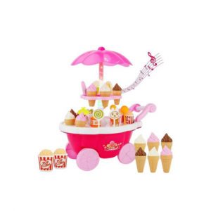صورة لعبة عربة السوبر ماركت ومتجر الآيس كريم والحلوى للفتيات مع موسيقى وأضواء