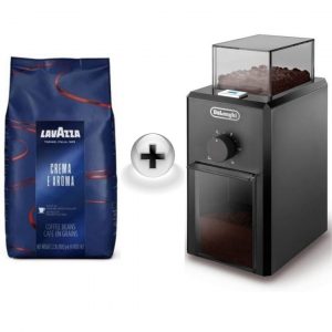 مطحنة القهوة ,DLKG79-BK + حبوب القهوة لافازا 1 كيلو