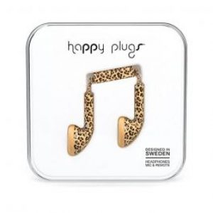 سماعات الأذن السلكية HAPPY PLUGS Deluxe من هابي بلغز - جلد الفهد