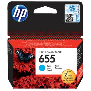 HP 655 Cyan Ink Cartridge CZ110AE