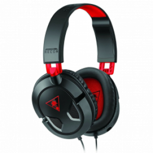 سماعة الألعاب Turtle Beach Recon 50 للكمبيوتر الشخصي من ترتيل بيتش - أسود وأحمر