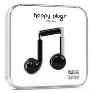 سماعة داخل الأذن سلكية Happy Plugs Earbud Plus Stylish من هابي بلجز – أسود