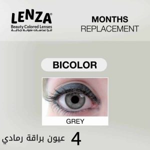 عدسات عيون لاصقة ملونة – رمادى -عيون براقة – ثلاث شهور