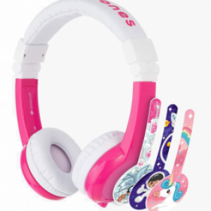 BuddyPhones - Explore Foldable Headphones with Mic Pink