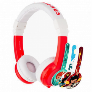 BuddyPhones - Explore Foldable Headphones with Mic - Red