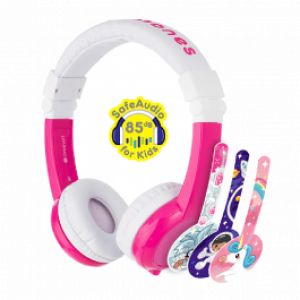 BuddyPhones - Unicorn Foldable with Mic Pink