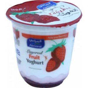 زبادي المراعي بطبقة فراولة 140جرام