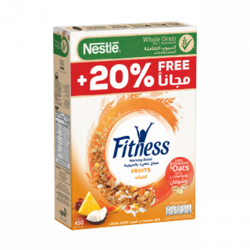 فيتنس رقائق من الحبوب الكاملة بالفواكه – 450 غرام 20% مجاناً