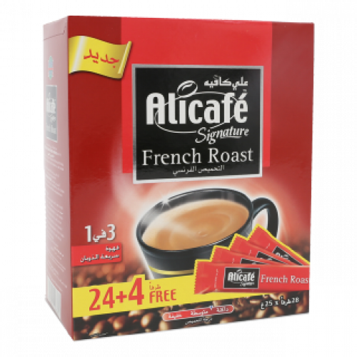 قهوة سريعة التحضير 3 في 1 تحميص فرنسي – 24 × 25 غرام