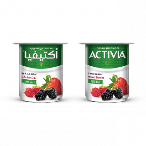 زبادي مخفوقة بالتوت المشكل – 120 غرام