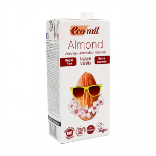 حليب لوز عضوي بالفانيلا الطبيعية بدون سكر – 1 لتر