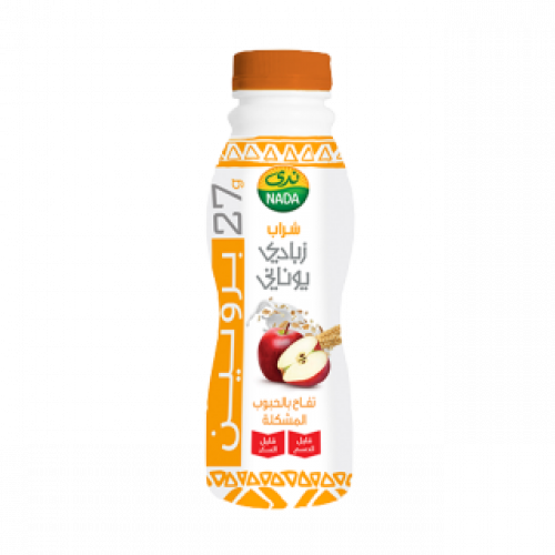 شراب الزبادي اليوناني الغني بالبروتين بنكهة التفاح – 330 مل